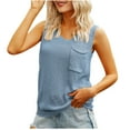 thumbnail image 2 of LSLJS Women Camisole à Bretelles Spaghetti Tank Tops Women's Mode Décontractée Couleur Unie Tricotée avec Poche Col Rond Tank Tops, 2 of 7