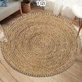 thumbnail image 4 of Natural Jute Woven Round Soft Area Rug Washable Non-Slip Indoor Floor Mat for Rustic Boho Bedroom Living Room Home Decor, 4 of 9