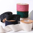 thumbnail image 2 of Cinta de tela trenzada de Tweed de invierno de 25mm y 40mm bordada para manualidades para hacer lazos para el cabello decoración navideña cinta al bies de arpillera de algodón, 2 of 4