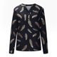 thumbnail image 4 of Camiseta de manga larga con cuello en V y estampado de moda de verano para mujer Fridja  bvmnju4847, 4 of 8