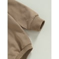 thumbnail image 6 of Cenuakty Baby Girls Boys Sweatshirts Rompers Solid Color Crew Neck Long Sleeve Toddler Jumpsuits Fall Clothes Infant Bodysuits, 6 of 8