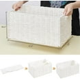 thumbnail image 5 of Wicker Storage Basket, Set of 2 Hand-Woven Paper Rope Wicker Basket, Large Storage Baskets for Organizing, Foldable Large Cube Storage Organizer Bins for Shelves (White), 5 of 15