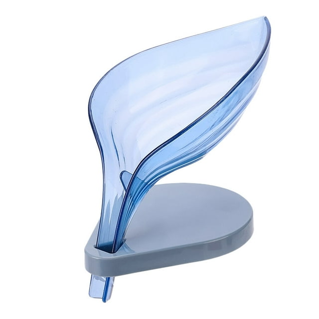 Leaf Shape Soap Cleaning Sponge Holder Drain Box Soap Drying Stand Rack with Suction Cups
