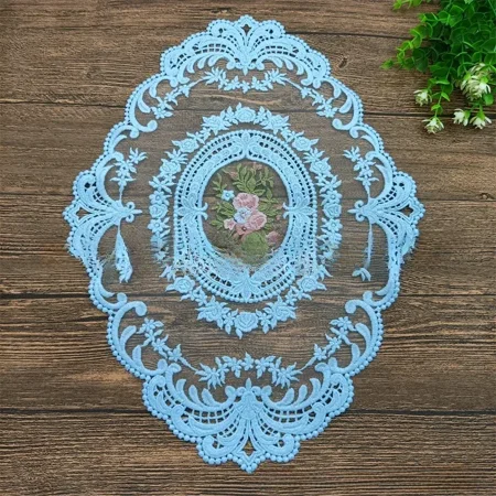 

2pcs Advanced Lace Embroidered Dining Pad Retro Lace Dining Mat Tea Table Dust Mat Cover Desktop Decoration Shooting Props Cloth (Color 8 31x42cmx2ps)