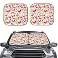 thumbnail image 2 of Daiia Cute Butterfly Flowers 2PCS Car Windshield Sun Shade, Foldable Sun Shield for Car Front Window, Auto Sun Blocker Visor Protector Universal for Truck SUV Pickup-Medium, 2 of 7