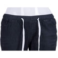thumbnail image 4 of Women Ladies Harem Elastic Waist Baggy Slim Drawstring Fit Casual Denim Jeans, 4 of 5