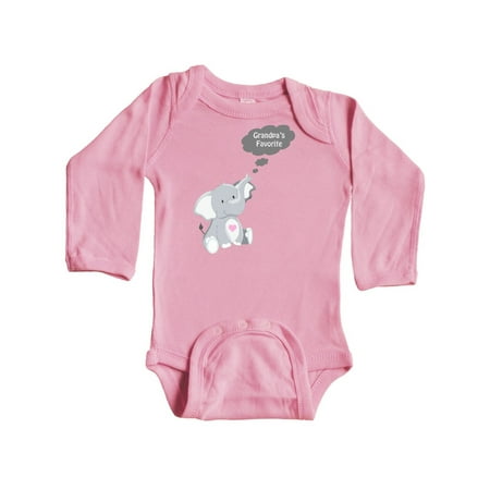 

Inktastic Grandpa s Favorite Elephant Gift Baby Boy or Baby Girl Long Sleeve Bodysuit