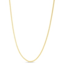 14K Yellow Gold 30in 2.1mm Round Wheat Chain with Lobster Clasp