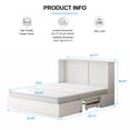 thumbnail image 4 of Mjkone Murphy Bed Chest with Charging Station, Queen Size Cabinet Bed Furniture with Foldable Foam Mattress,Space Saver Hidden Bed Frame with 2 Drawers-White, 4 of 8