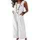 thumbnail image 1 of Sunloudy Mujeres Casual Bib Overol, Verano Sin Mangas Pierna Ancha Color Sólido Mono con Bolsillos Sunloudy S M L XL, 1 of 5