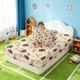 thumbnail image 4 of Manfei Sports Baseball Twin Sheets, Bedding, Beige Brown Gold 3 Pieces(1 Flat Sheet, 1 Fitted Sheet and 1 Pillowcase), 4 of 6