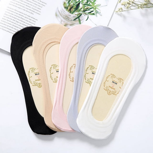 Chaussons Chaussettes Multi-Couleurs pour Femmes Invisibles Coupe Basse Antidérapantes Ultra-Minces