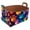 Multicolor 5, variant on Paw Print Pattern C Storage Basket Collapsible Storage Bin, PU Foldable Basket Convenient Box Storage Organizer with Handles for Shelves Office Bedroom Closet Nursery Toys Laundry
