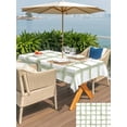 thumbnail image 4 of Sage Green Buffalo Plaid Outdoor Tablecloth - 54x80 Inch Rectangle Dining Table Cover, Farmhouse Check Stripes Geometric Waterproof Outdoor Table Cloth with Umbrella Hole & Zipper for Picnic/Patio, 4 of 7