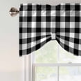 thumbnail image 5 of Tie Up Valances for Windows, Black White Plaid Adjustable Valance Curtains Window Treatment for Living Room, Gradient Geometric Buffalo Checkered Rod Pocket Kitchen Curtains & Drapes 42x18 Inch, 5 of 9