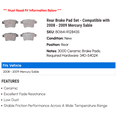 thumbnail image 2 of Rear Brake Pad Set - Compatible with 2008 - 2009 Mercury Sable, 2 of 2