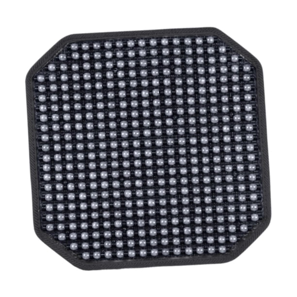 Funda de asiento de verano con masaje y cojín refrescante, asiento robusto de cuentas de madera cuadradas. Gris
