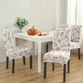 thumbnail image 4 of Fall Chair Covers Set of 4,Thanksgiving Dining Stretch Removable Protector,Autumn White Pumpkin Maple Leaves Chair Back Covers Farmhouse Decor,Colorful Seat Slipcovers for Dining Room and Party, 4 of 6