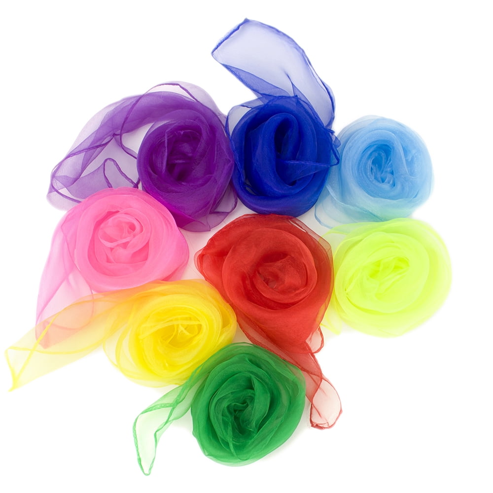 Aspire 36Pcs Juggling Dancing Scarves Rhythm Band Magic Scarves 10-12 Colors Solid