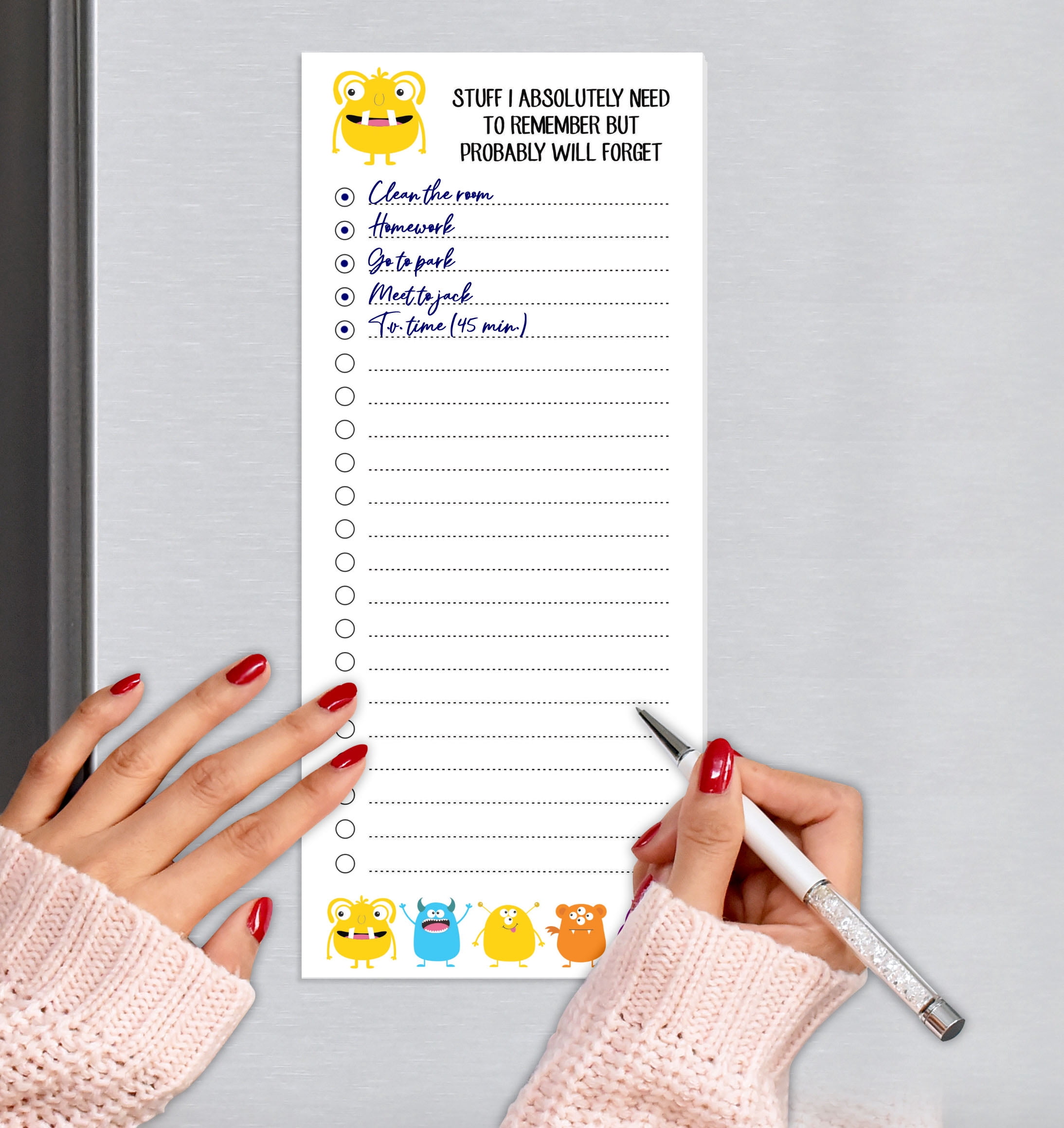 Inkdotpot Pack of 3 Magnetic Fridge To-Do List Notepads- Magnetic Memo Pads For Refrigerator-(50 Sheets Each)-Q8