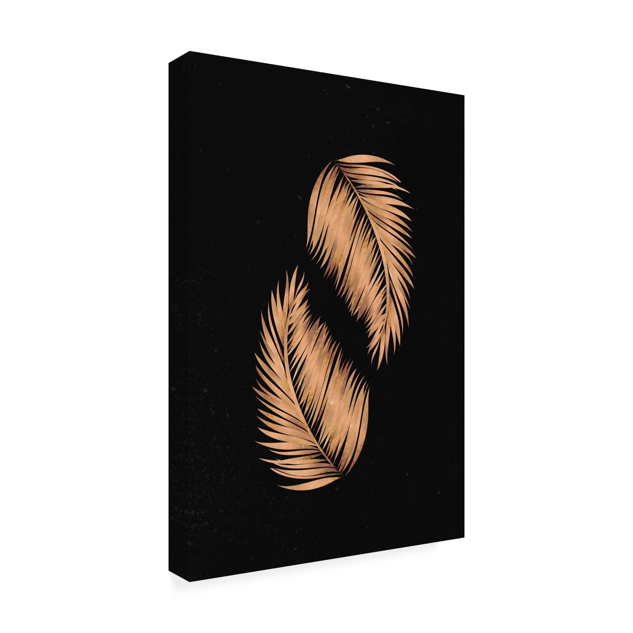 Trademark Fine Art Sarah Manovski Golden palms black copper 2 Canvas Wall Art
