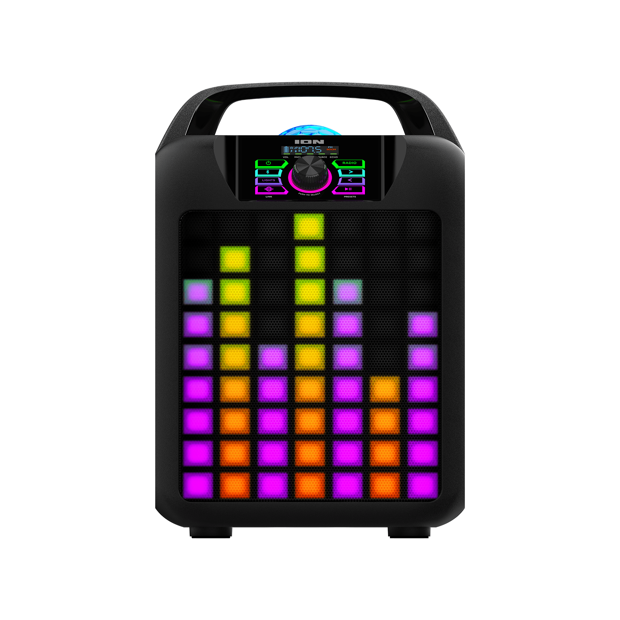 ION Audio Party Rocker Max High-Power Portable Speaker with Customizable Party Theme Lights