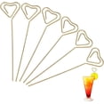 thumbnail image 1 of Gold Heart Picks, Exquisite Floral Card Holder Sticks for Catering Events, High-Quality Metal Ensuring Durability and Style, 1 of 6