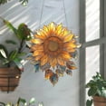 thumbnail image 6 of Stained Sunflower Window Hanging with Chain,Acrylic Sunflower Two-side Printed for Window Garden Home Decor Indoor & Outdoor, Sunflower Holiday Birthday Gift, 6 of 9