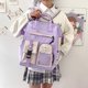 thumbnail image 5 of Bolsa Estilo preppy Mujeres Hit Color Mochila Niñas Escuela grandes (Púrpura) Ehuebsd Para Estrenar, 5 of 8