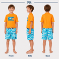 thumbnail image 2 of Big Chill Boys' Rash Guard Set - UPF 50+ Short Sleeve Swim Shirt and Bathing Suit Trunks - Swimwear Set for Boys (4-14), 2 of 7