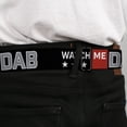 thumbnail image 4 of Buckle-Down Belt, Seatbelt Buckle Belt, Watch Me Dab Stars Black Red White Crackle Gray, 34 to 52 Inches, 4 of 9