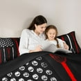 thumbnail image 5 of Homewish Lacrosse Sport Bedding Comforter Set,Ball Game Twin Comforter Sets,Red White Black Bedding Set For Boys Kids,Ultra Soft Home Decor Reversible,2 Pieces, 5 of 8