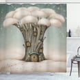 thumbnail image 1 of Ambesonne Cloud Shower Curtain, Tree in the Sky Fantasy, 69"Wx84"L, Sage Green Peach, 1 of 3