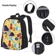 thumbnail image 3 of Saiise Musical Instruments Print School Study Combo Set Backpack with Lunch Bag Pencil Case Oxford Lightweight Durable Travel Organization Kit, 3 of 7