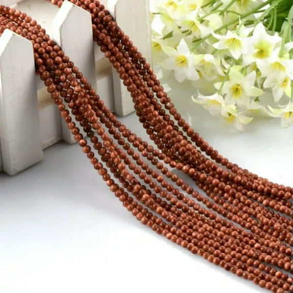 HOOUN Wholesale 1000pcs/Lot Natural Gold Sand Stone Round Spacer Loose Beads 3mm DIY