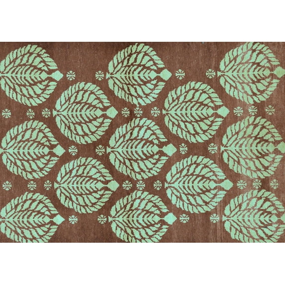 Ahgly Company Indoor Rectangle Abstract Light Blue Modern Area Rugs, 6' x 9'