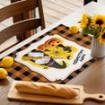 thumbnail image 4 of Halloween Placemats Set of 6 Which Hat Broom Gnome Place Mats Fall Placemat Black Cat Bat Pumpkin Orange Buffalo Plaid Table Mats for Dining Kitchen Table Holiday Dinner Party Home Decor 13x19 Inch, 4 of 8