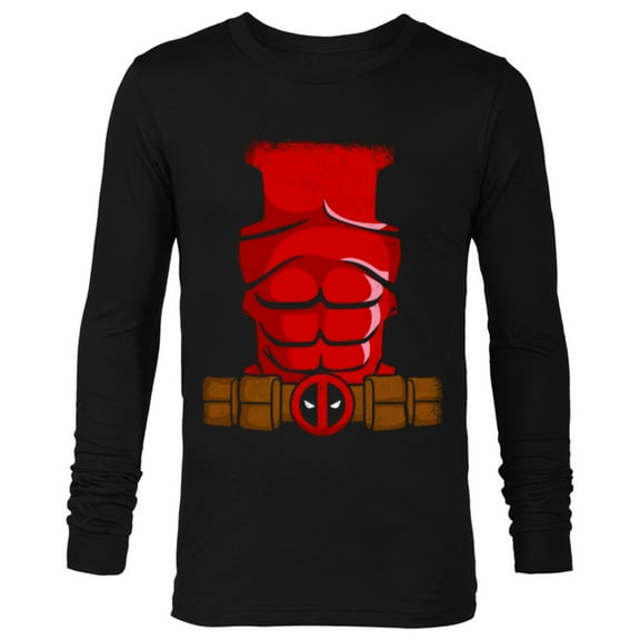 Marvel Deadpool Wade Wilson Halloween Costume - Long Sleeve T-Shirt for Men - Customized-Black
