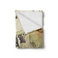 thumbnail image 2 of Farm Animal Soft Flannel Fleece Throw Blanket, Vintage Agriculture Illustration of Dairy Cows at Countryside Livestock, Cozy Plush for Indoor and Outdoor Use, 70" x 90", Multicolor, by Ambesonne, 2 of 5