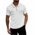 thumbnail image 2 of Fnnxeal Mens Polo Shirts Short Sleeve Casual Waffle Collared Solid Summer Polo White Shirts for Men Size XL, 2 of 9