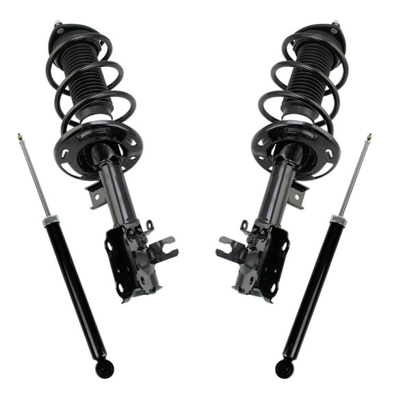 TRQ Front and Rear Complete Strut Assembly & Shock Absorber Kit Complete Strut & Coil Spring Assembly Fits Select 2014-2018 Mazda 3