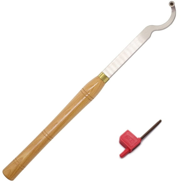 Swan Neck Hollower Carbide Tipped Wood Turning Tools Bended Lathe Chisel Tool Bar with Ci3 12mm Round Carbide Insert Cutter for Wood Hobbyist or DIY or Carpenter?19.68Inches