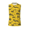 thumbnail image 6 of Lsque Vintage Excavator Print Men's Cotton Blend Sleeveless Muscle Shirts (S-3XL)- Moisture Wicking, Odor Protection, UPF 30+,X-Large, 6 of 8