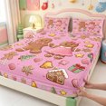 thumbnail image 4 of Manfei Cute Candle Queen Sheets,Happy Christmas Queen Sheet Sets,4-Piece,1 Flat Sheet,1 Fitted Sheet and 2 Pillowcases, 4 of 6