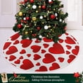thumbnail image 6 of SKYSONIC Valentine's Day Christmas Tree Skirt 48",Cute Love Heart Suede Xmas Tree Skir Suitable for Indoor Outdoor Holiday Party Office Store Cupboard Decoration, 6 of 6