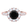 thumbnail image 3 of Diamond Engagement Rings For Women 1.50 Carat Natural Black & White Diamond Halo Enagagement Antique Wedding Anniversary Ring For Women In 14K White Rose Yellow Gold, 3 of 5