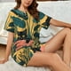 thumbnail image 4 of Fotbe Cat Hiding In Potted Plants Conjunto de Pijama Estampado para Mujer, 2 Piezas, Ropa de Dormir con Camiseta de Manga Corta y Shorts Suaves-X-Large, 4 of 6
