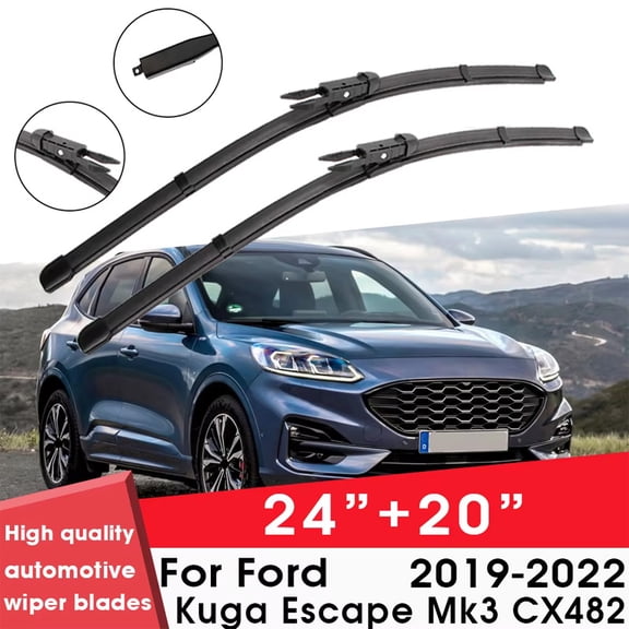 Car Wiper Blade Blades For Ford Kuga Escape Mk3 CX482 2019-2022 24" 20" Windshield Windscreen Clean Naturl Rubber Cars Wipers