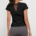 thumbnail image 3 of DuoJiaJ Womens Workout Top, Slim Fit Crew Neck Short Sleeve Activewear Black L, 3 of 5