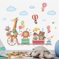 thumbnail image 2 of Animales globos aerostáticos nubes etiqueta de la pared para la pared de la habitación de los niños D, 2 of 4